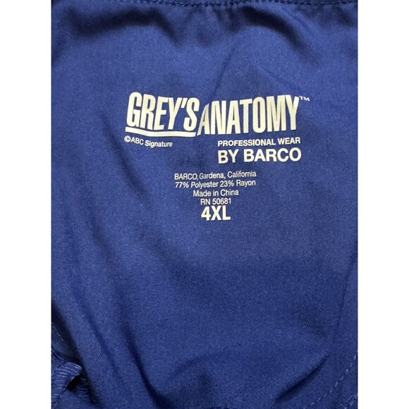 Grey’s Anatomy Mia Scrub Pants 4XL Royal Blue Womens 4277 6 Pockets Mid-Rise New - Picture 9 of 10